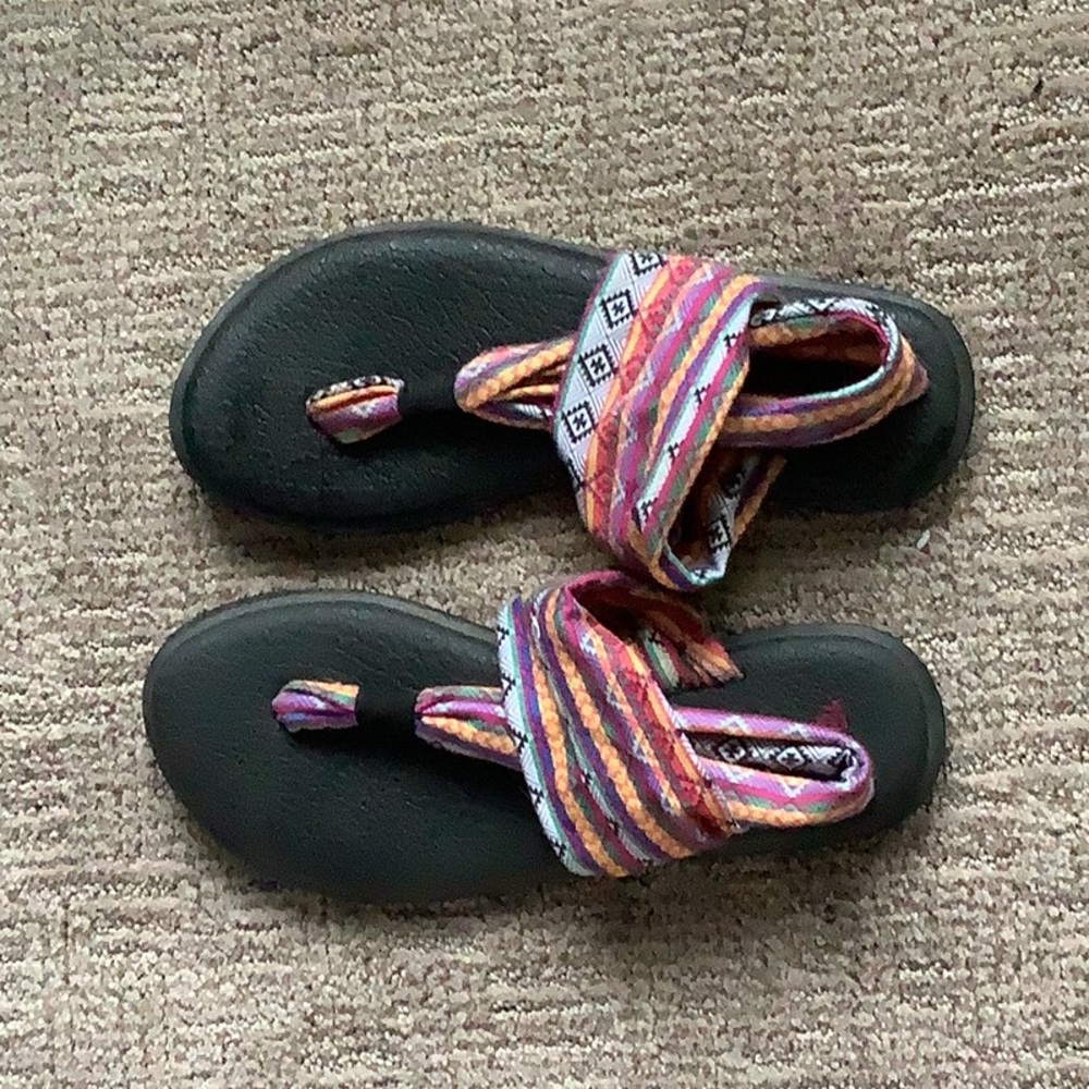 Sanuk Yoga Sling Sandals, size 8 :Multi color